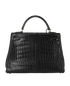 Kelly 32 In Crocodile Porosus Black, &pound;14,500, Handbags, Black, Crocodile, Back view